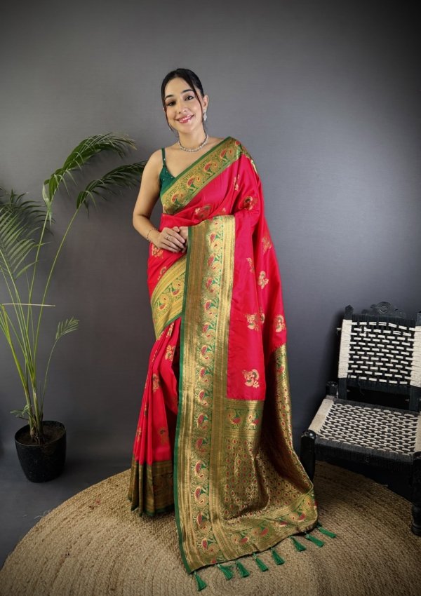 Royal Peacock Zari Banarasi Silk Saree