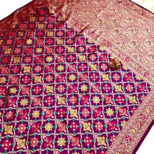 Royal Meena Banarasi Patola Saree - Image 6