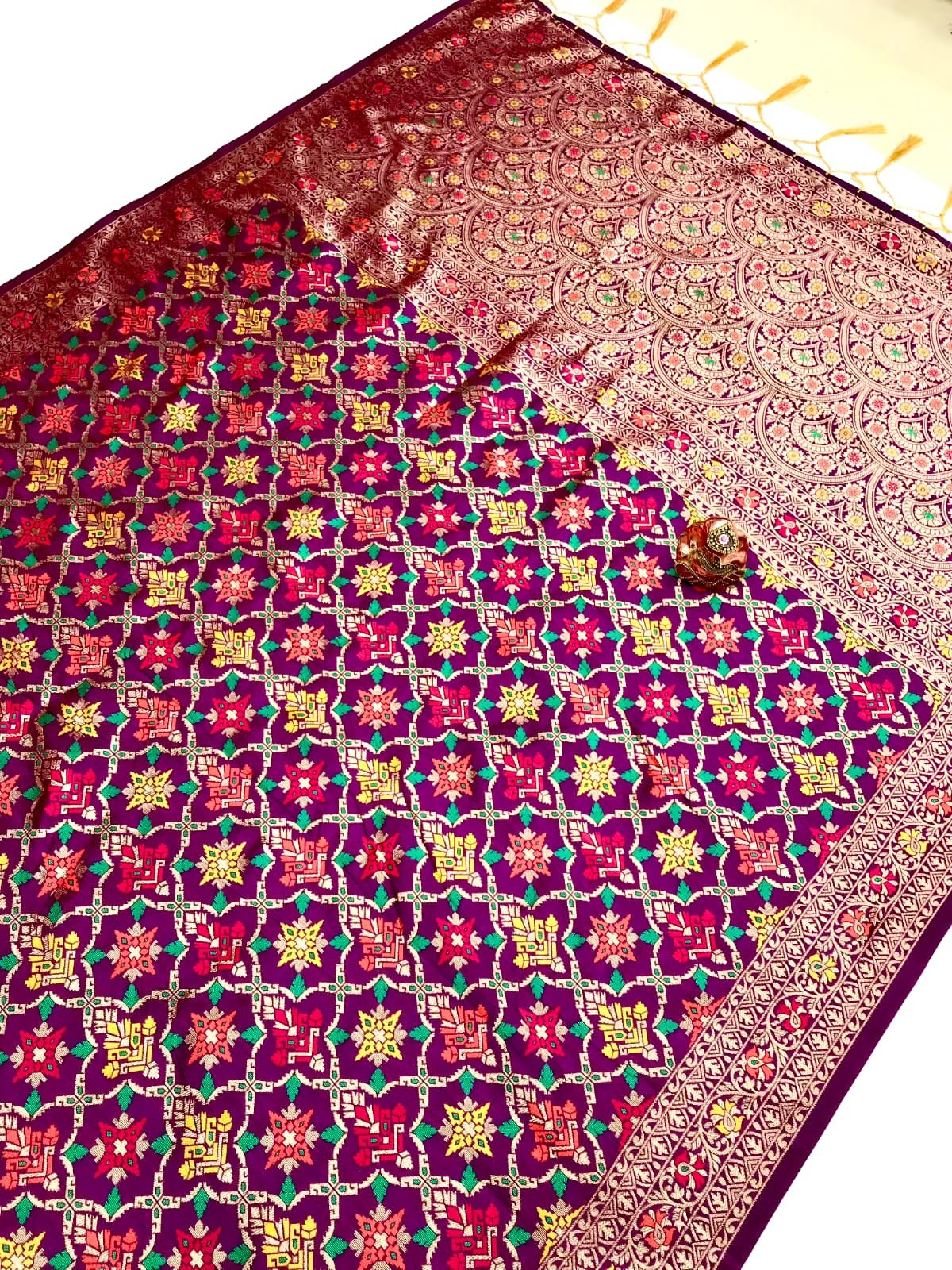 Royal Meena Banarasi Patola Saree - Image 6
