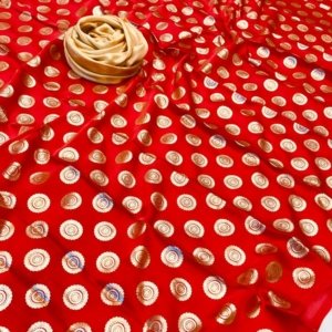 Imperial Floral Satin Silk Saree - Image 5