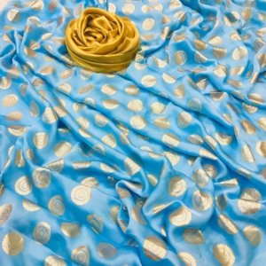 Imperial Floral Satin Silk Saree - Image 6