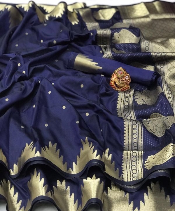 Golden Grace Lichi Silk Saree
