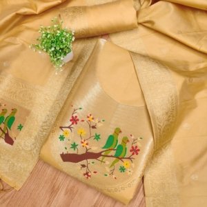 Paithani Royale Unstitched Silk Suit Set - Image 8