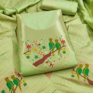 Paithani Royale Unstitched Silk Suit Set - Image 7