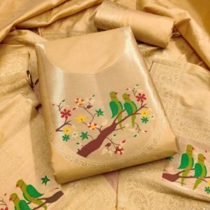 Paithani Royale Unstitched Silk Suit Set - Image 14