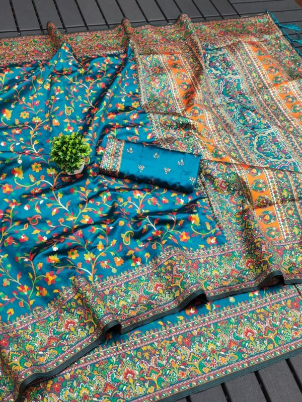 Meena Pashmina Silk Saree