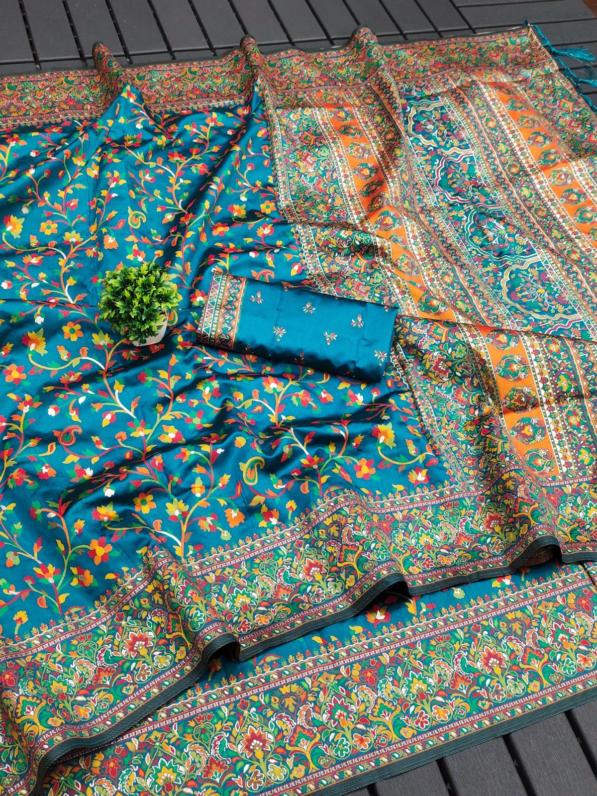 Meena Pashmina Silk Saree - Image 8