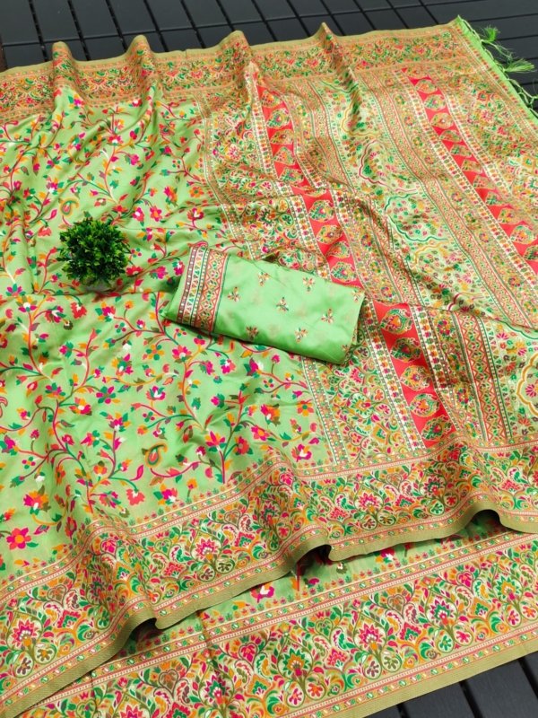 Meena Pashmina Silk Saree