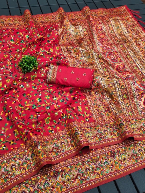 Meena Pashmina Silk Saree