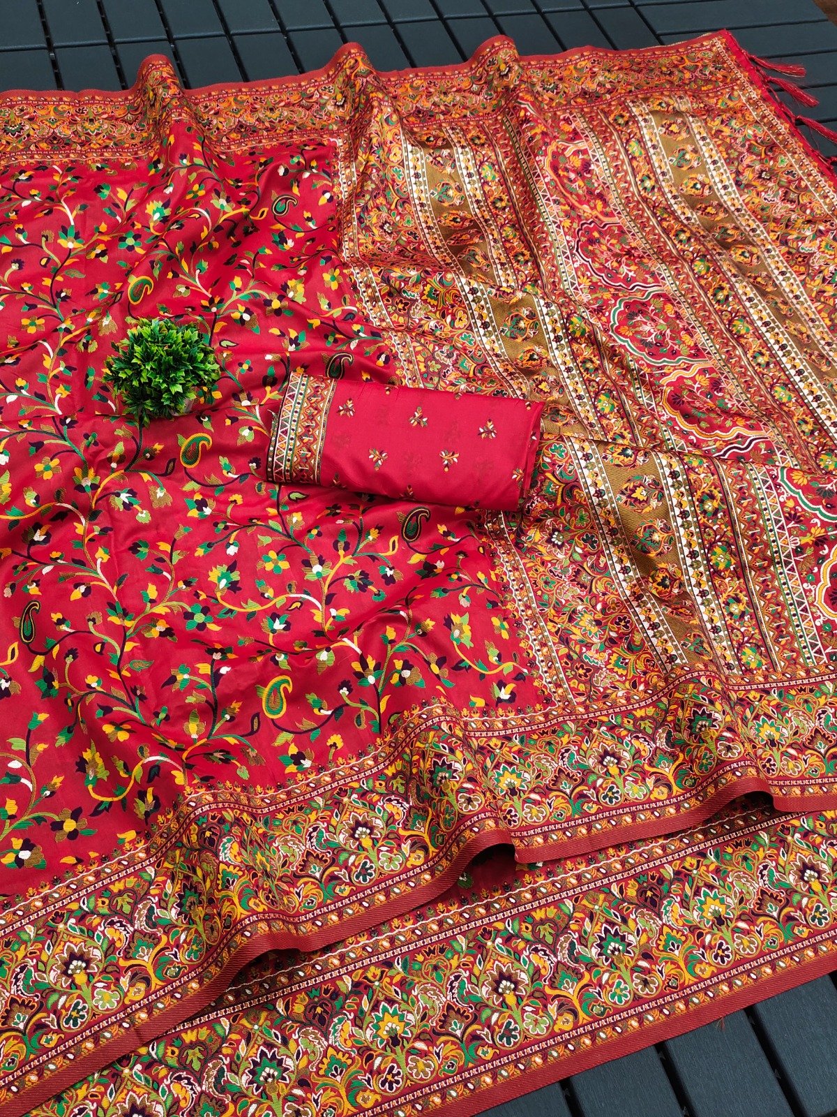 Meena Pashmina Silk Saree - Image 11