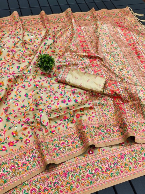 Meena Pashmina Silk Saree
