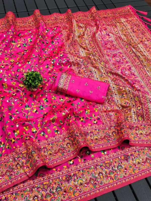 Meena Pashmina Silk Saree