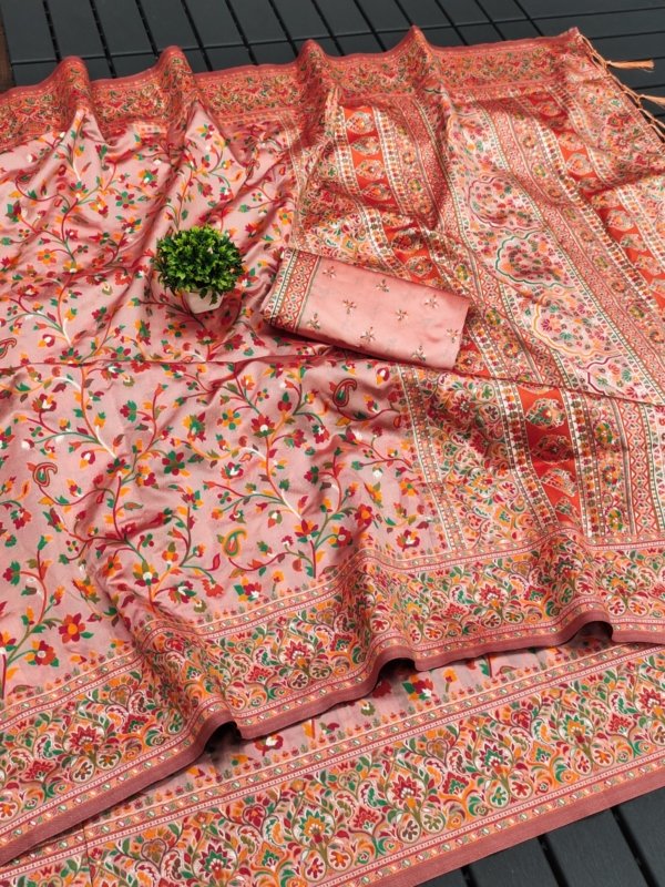 Meena Pashmina Silk Saree