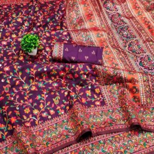 Meena Pashmina Silk Saree - Image 10