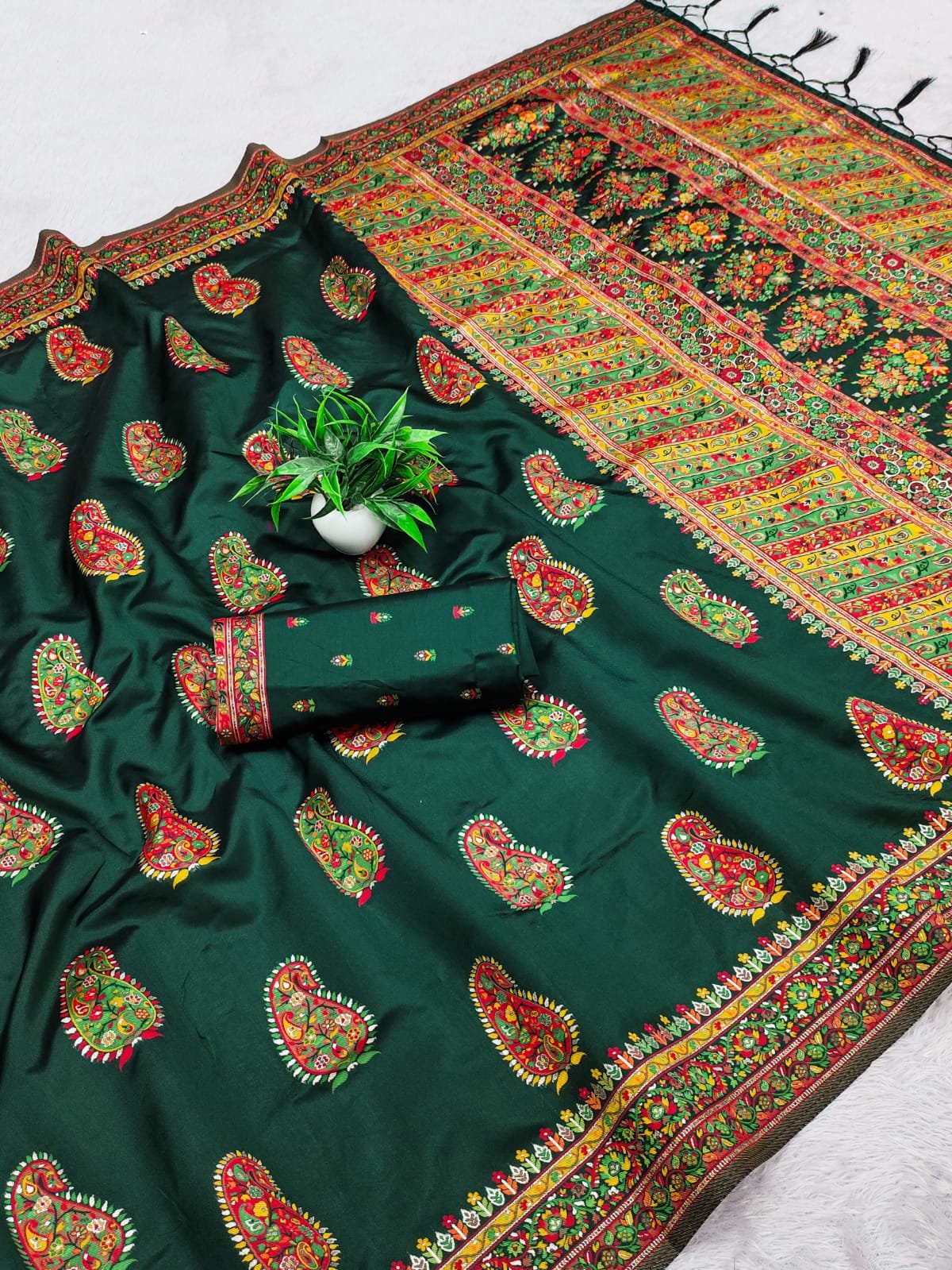 Royal Meena Pashmina Silk Saree - Image 7
