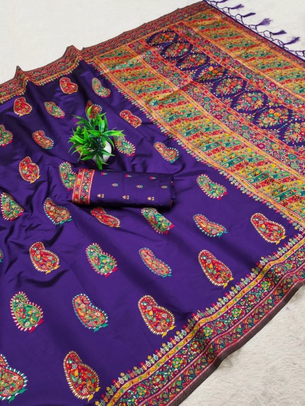 Royal Meena Pashmina Silk Saree