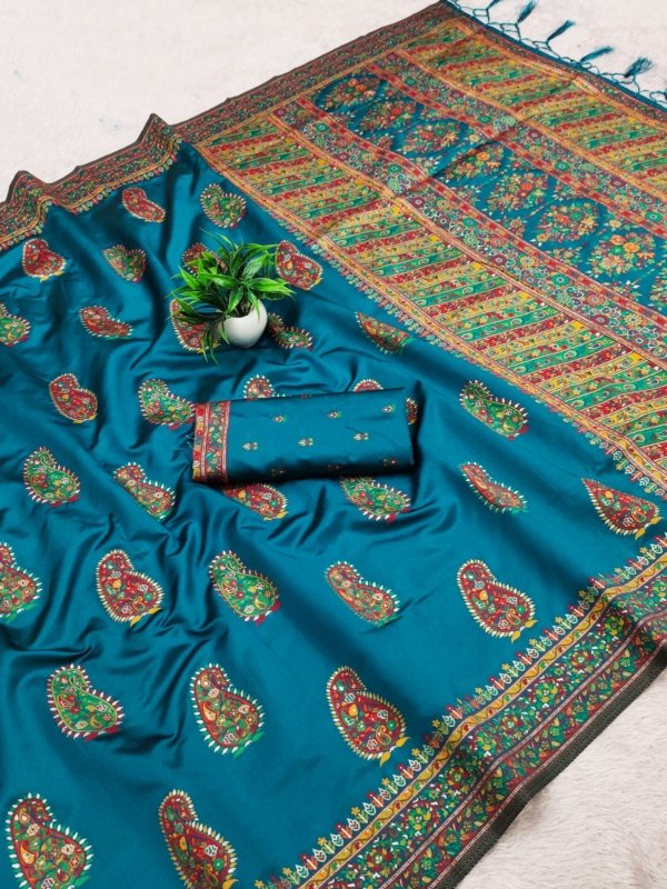 Royal Meena Pashmina Silk Saree