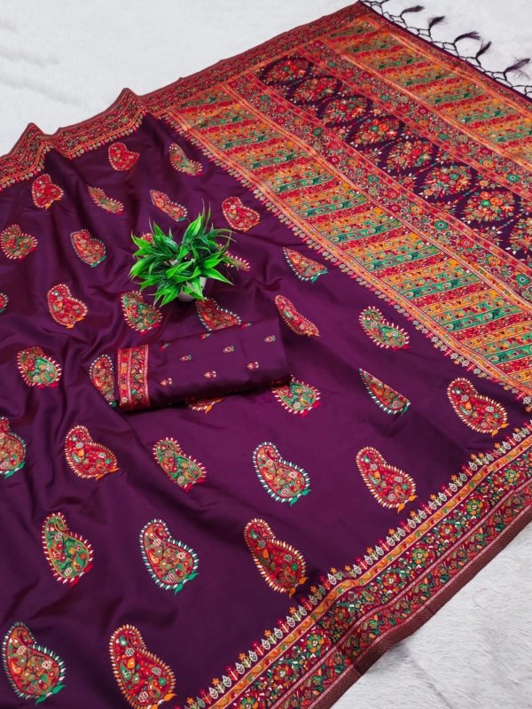 Royal Meena Pashmina Silk Saree