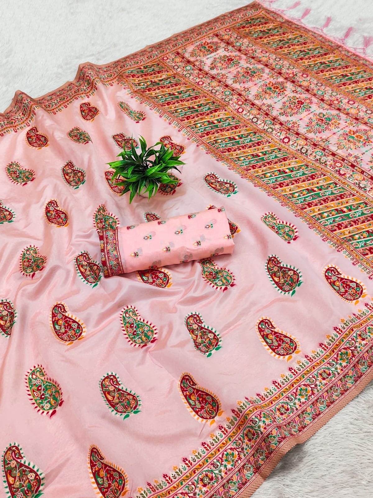 Royal Meena Pashmina Silk Saree - Image 11