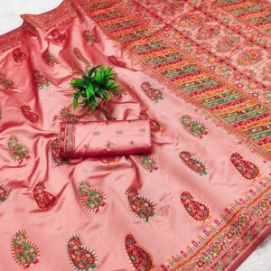 Royal Meena Pashmina Silk Saree - Image 9