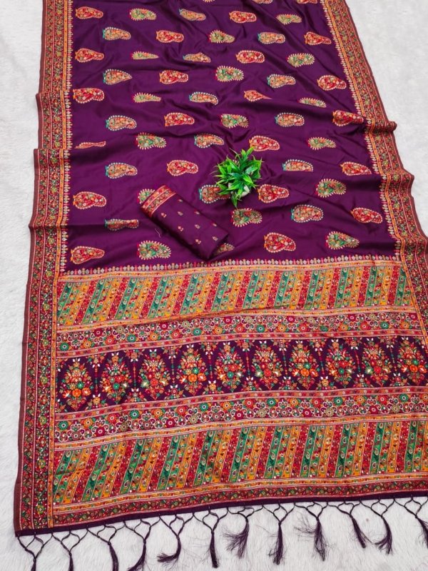 Royal Meena Pashmina Silk Saree