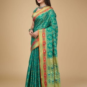 Meena Zari Patola Banarasi Silk Saree - Image 5