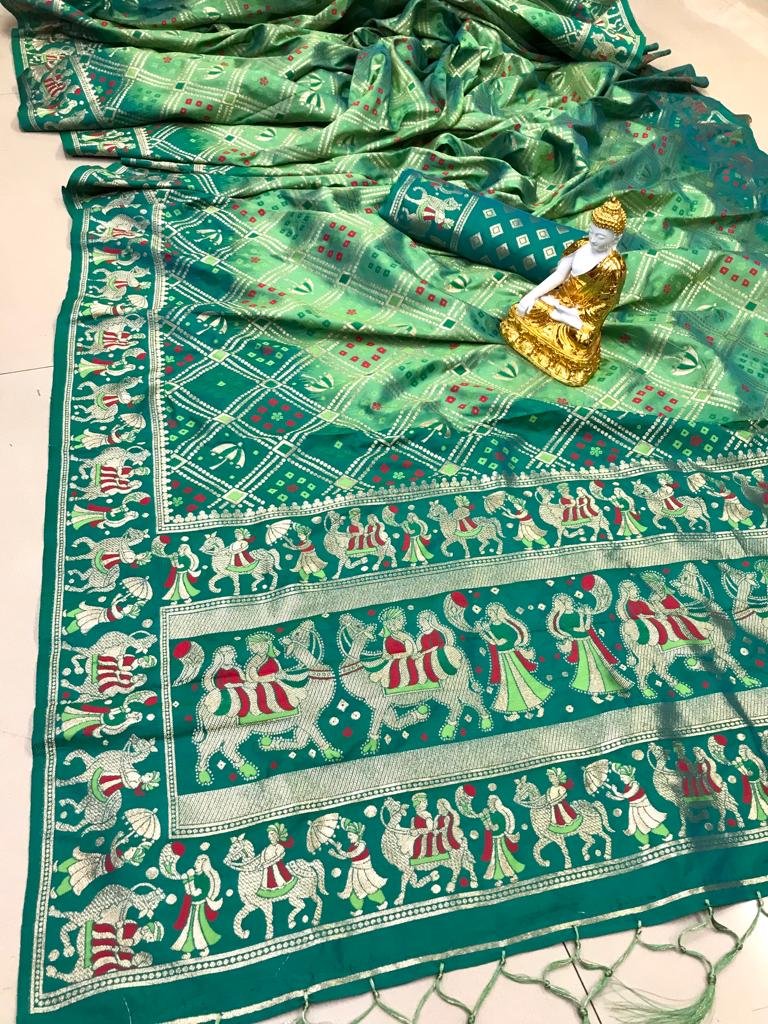 Royal Patola Banarasi Silk Wedding Saree - Image 2