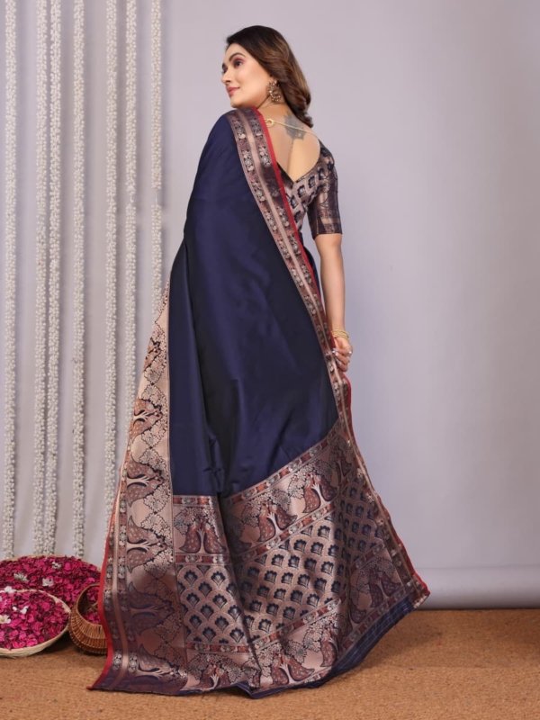 Peacock Triple Zari Silk Saree