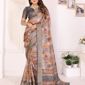Digital Print Mulberry Silk Saree - Image 5