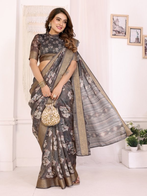 Digital Print Mulberry Silk Saree