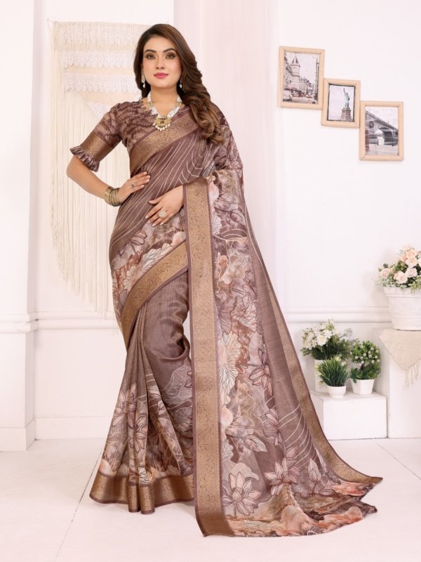 Digital Print Mulberry Silk Saree