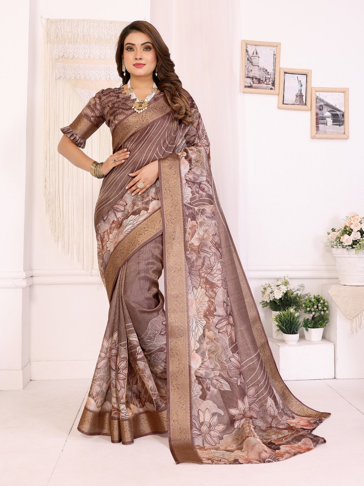 Digital Print Mulberry Silk Saree - Image 3