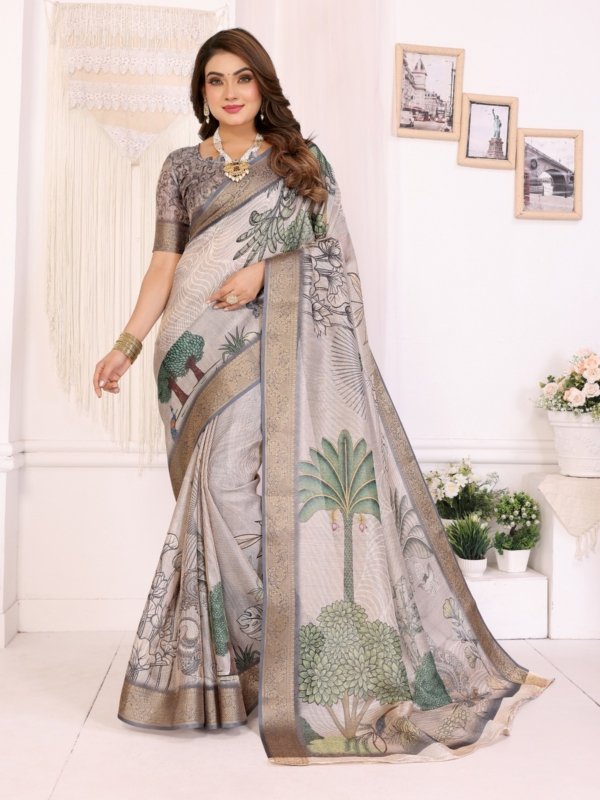 Digital Print Mulberry Silk Saree