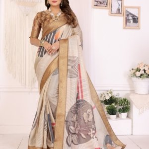 Digital Print Mulberry Silk Saree - Image 7
