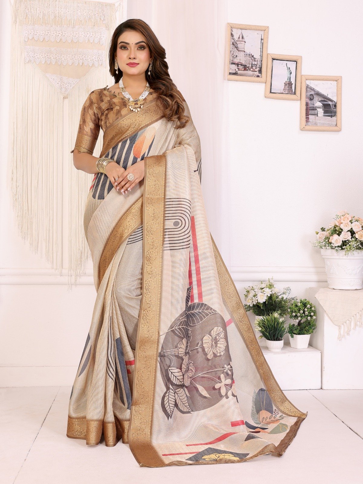 Digital Print Mulberry Silk Saree - Image 7
