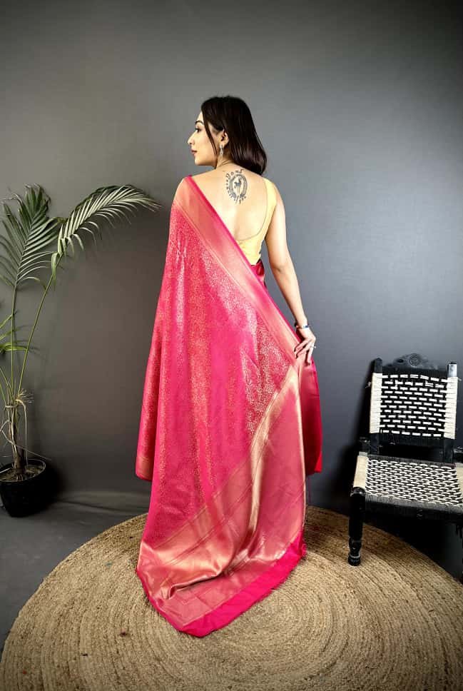 Royal Satin Zari Silk Saree - Image 3
