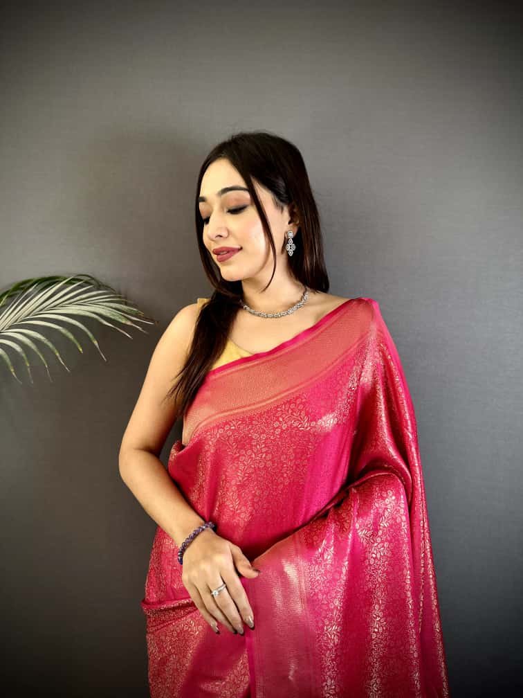 Royal Satin Zari Silk Saree - Image 4