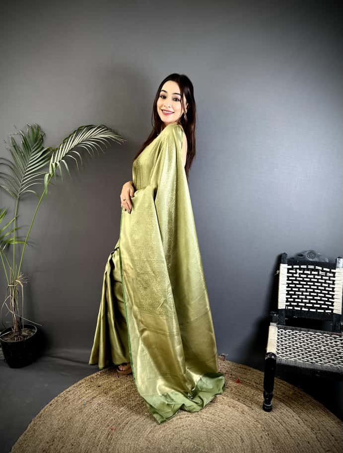 Royal Satin Zari Silk Saree - Image 1