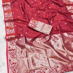 Timeless Gold Zari Banarasi Silk Saree - Image 2