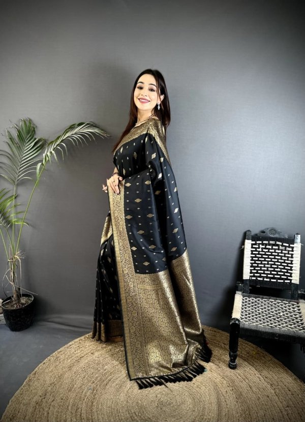Golden Koyal Lichi Silk Saree