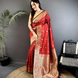 Golden Koyal Lichi Silk Saree