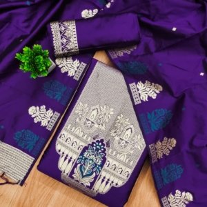 Royal Heritage Silk Unstitched Suit Se - Image 11
