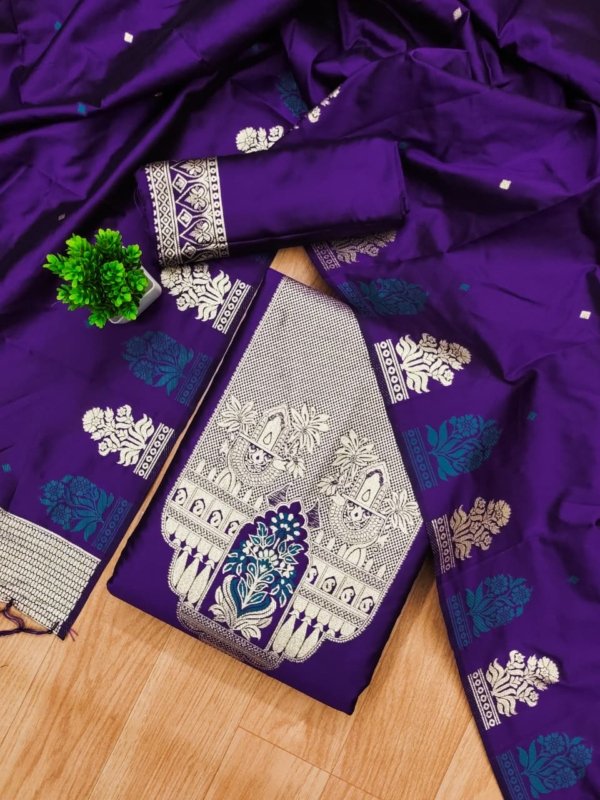 Royal Heritage Silk Unstitched Suit Se