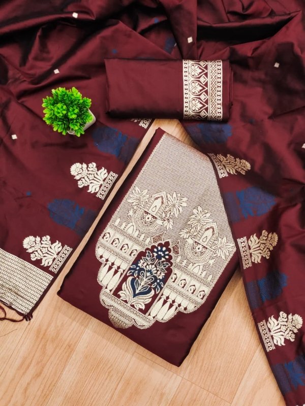 Royal Heritage Silk Unstitched Suit Se