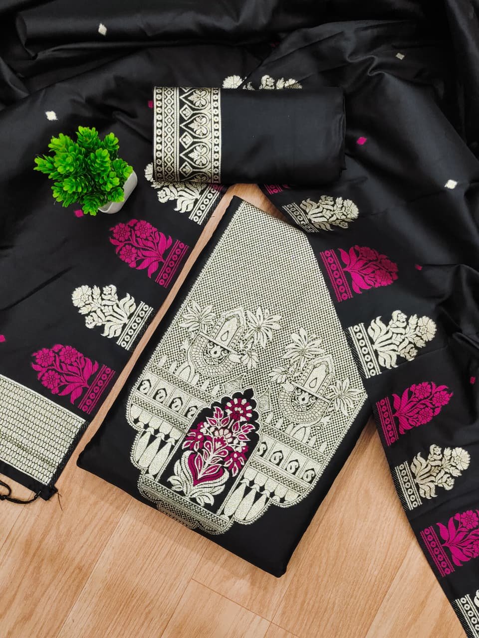 Royal Heritage Silk Unstitched Suit Se - Image 2