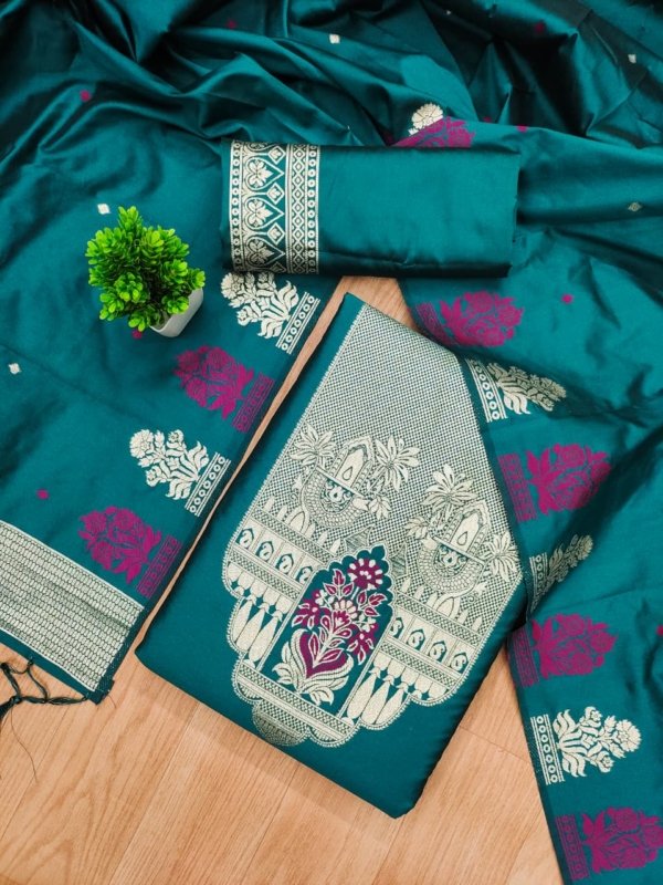 Royal Heritage Silk Unstitched Suit Se