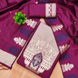 Royal Heritage Silk Unstitched Suit Se - Image 9