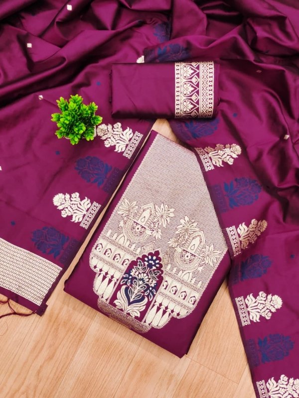 Royal Heritage Silk Unstitched Suit Se