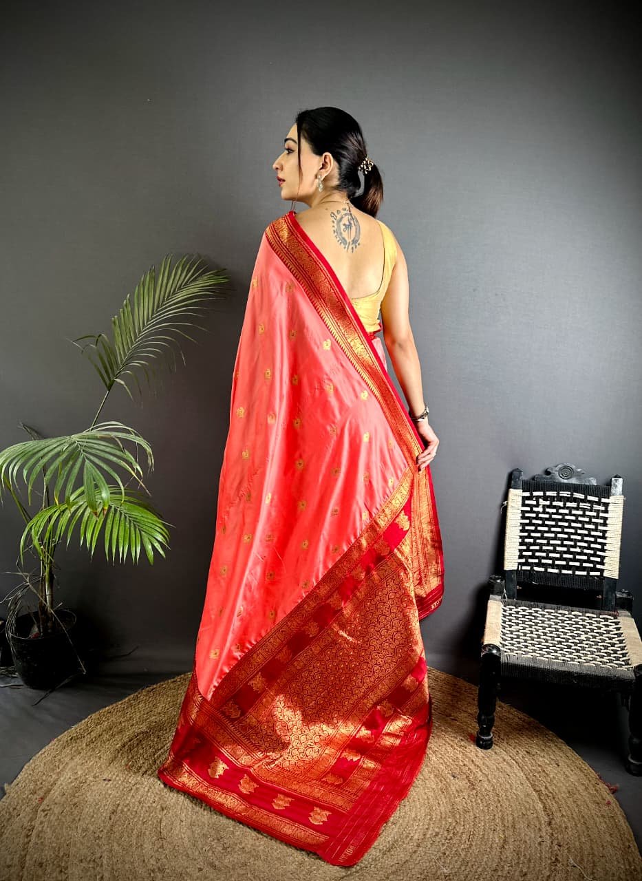 Dual Zari Banarasi Silk Saree - Image 5