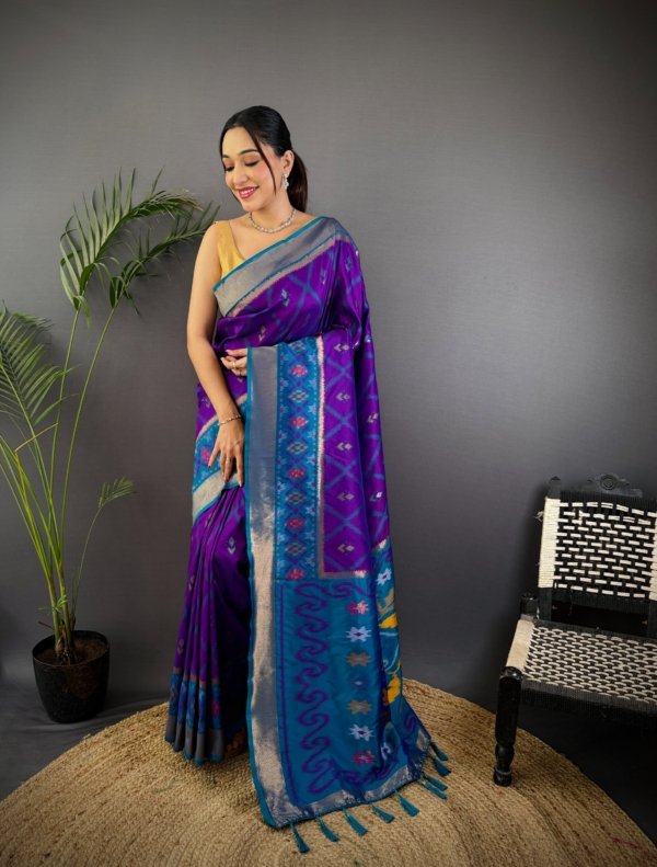 Target Ikkat Patola Soft Silk Saree